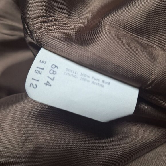 Mackintosh Montello Wool Jacket Brown Coat Buttons Vintage Womens Size 12 - Picture 12 of 16
